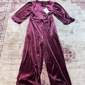 Reiss Kids Girls Long Burgundy Jumpsuit Size 10-11 Years  Brand NEW!!